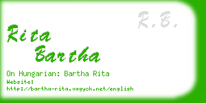 rita bartha business card